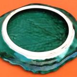1960s vine leaf trivet glazed ceramic