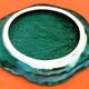 1960s vine leaf trivet glazed ceramic