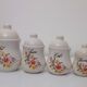 Series of 4 kitchen pots - floral motif