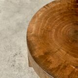 Quadripod coffee table in solid wood monoxyl natural color (dark)