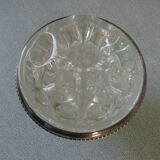 Pique flowers 12 holes glass on foot silver metal deco Art Deco style