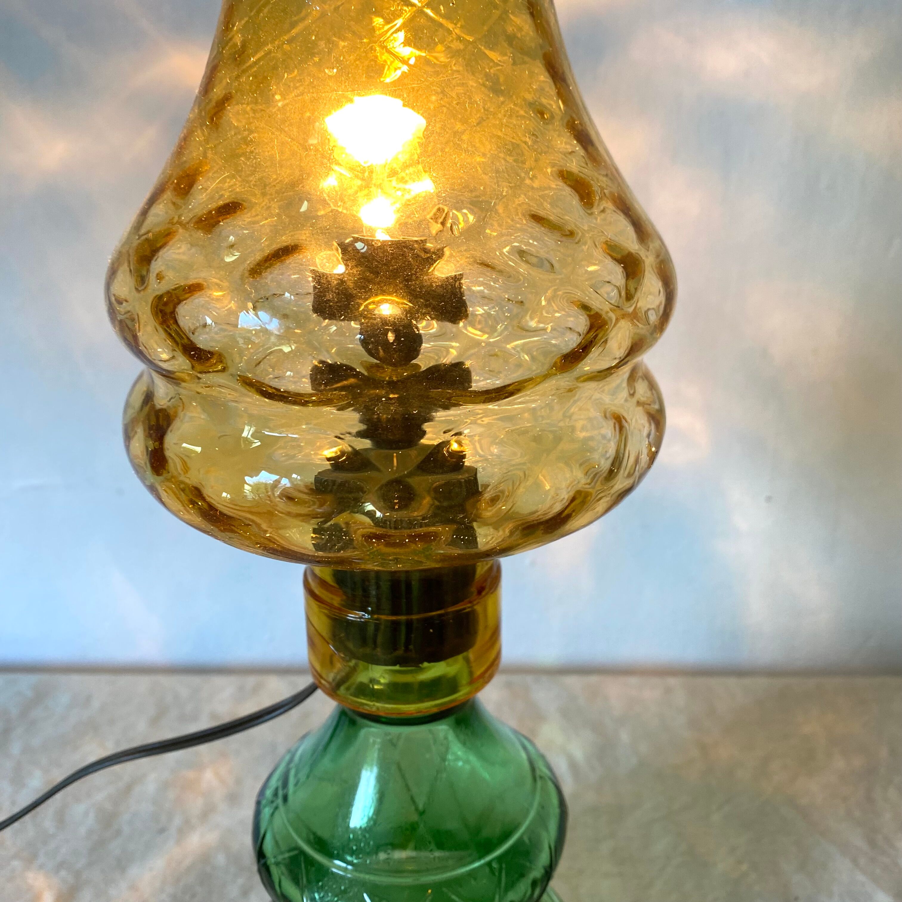 Lampe vintage en verre