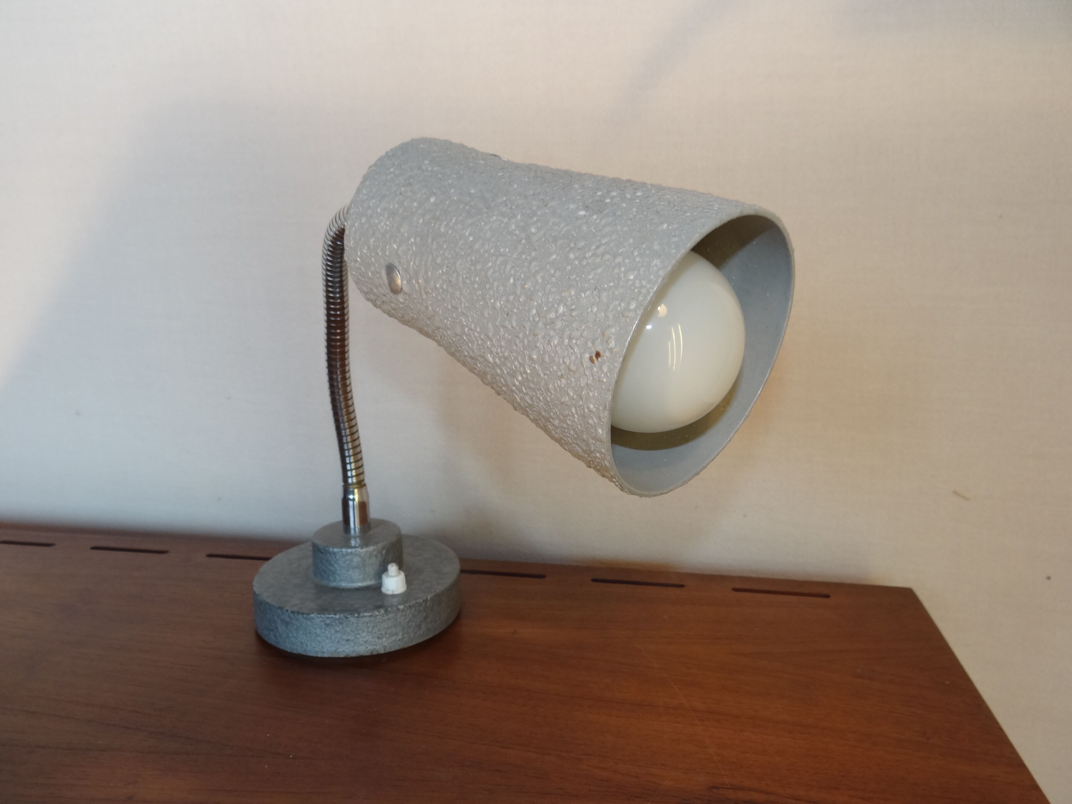 desk lamp, 1960 grey, granite paint
