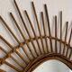 Miroir vintage 1960 soleil rotin - 78 cm