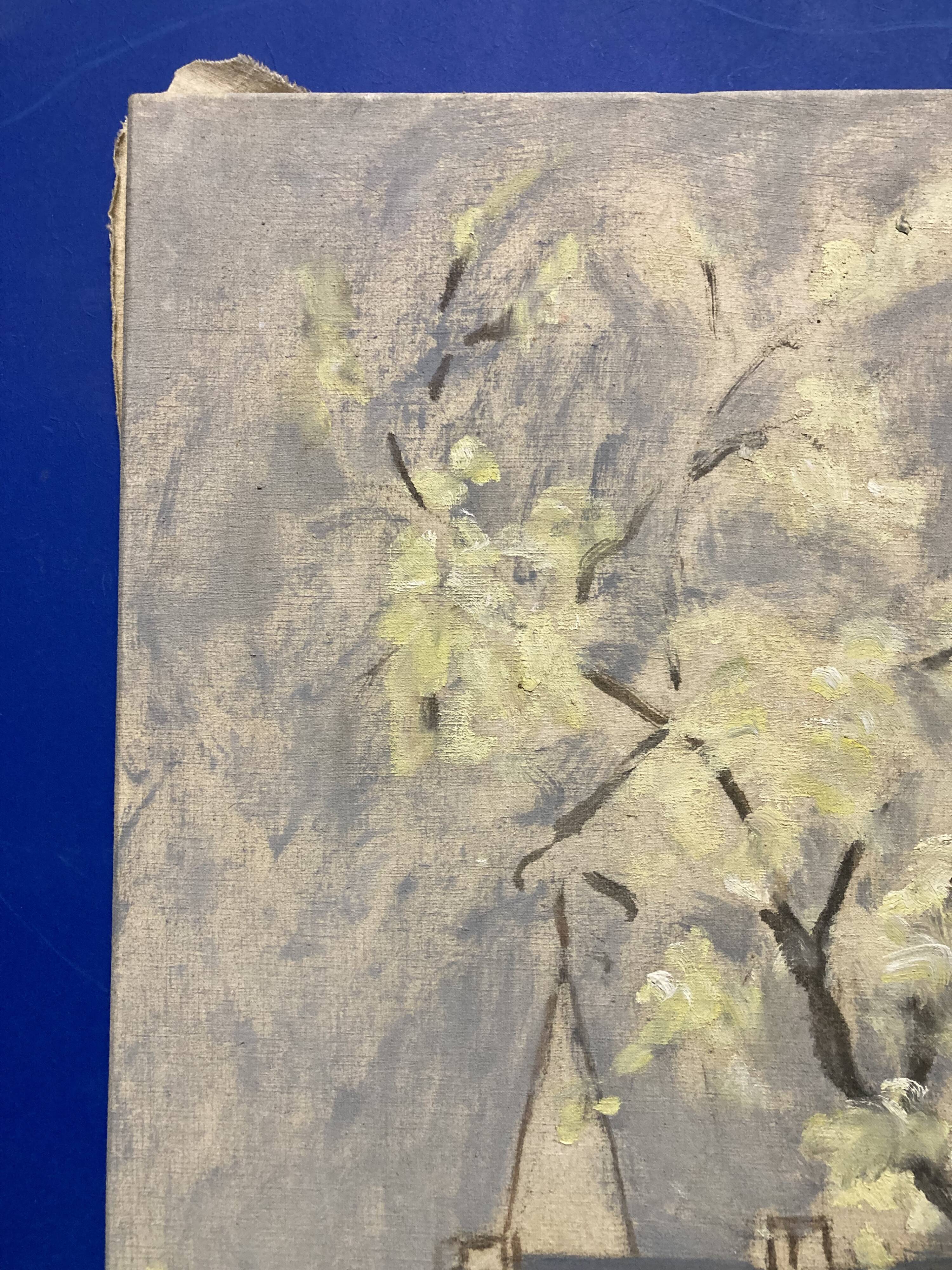 Marthe orant (1874-1957), spring, oil on canvas