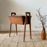 Sewing box vintage solid oak worker