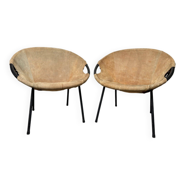 2 chaises ballon vintage – Lusch Erzeugnis – années 1960