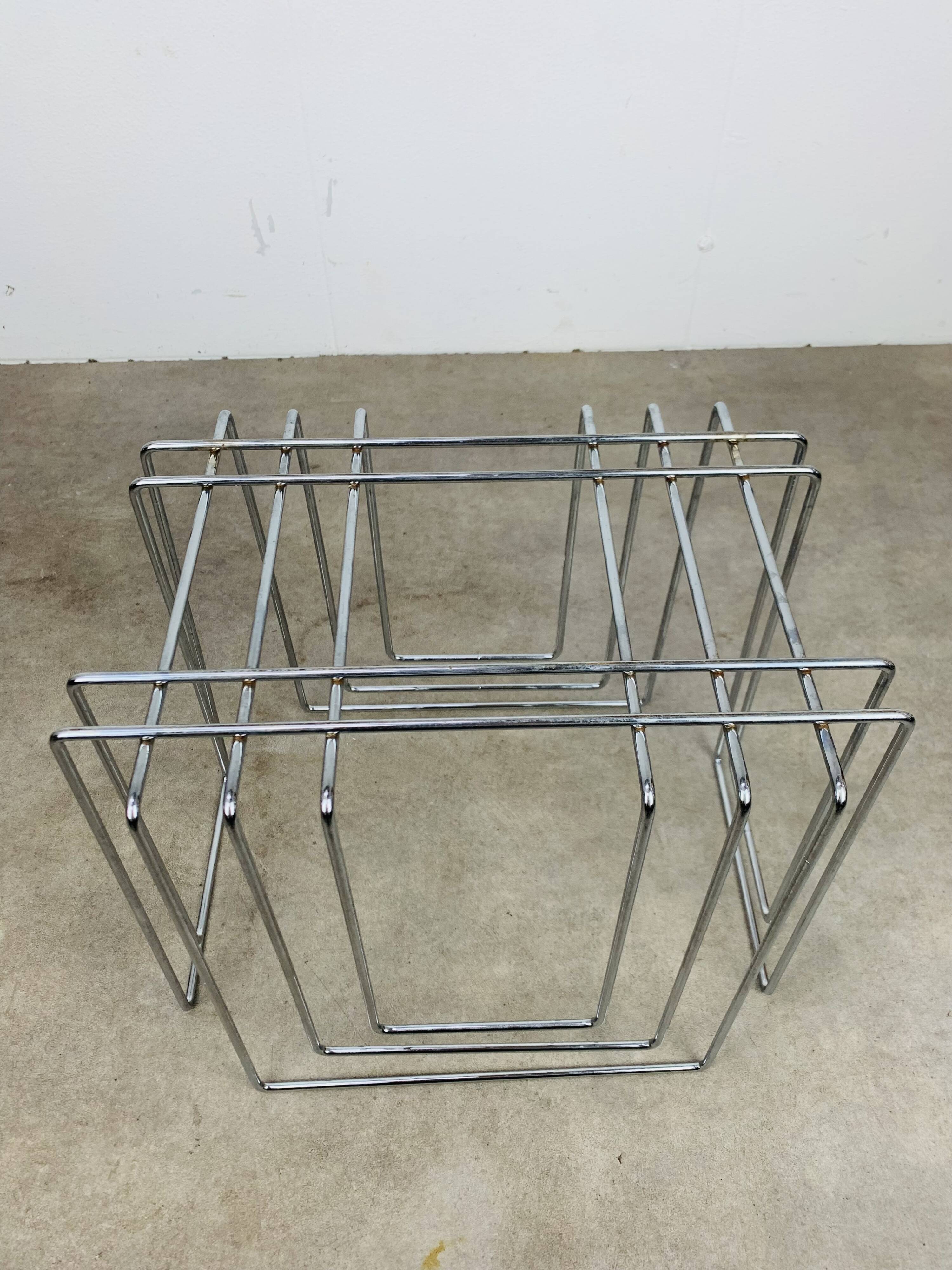 Porte revue en métal chromé par Willi Glaeser pour TMP années 80