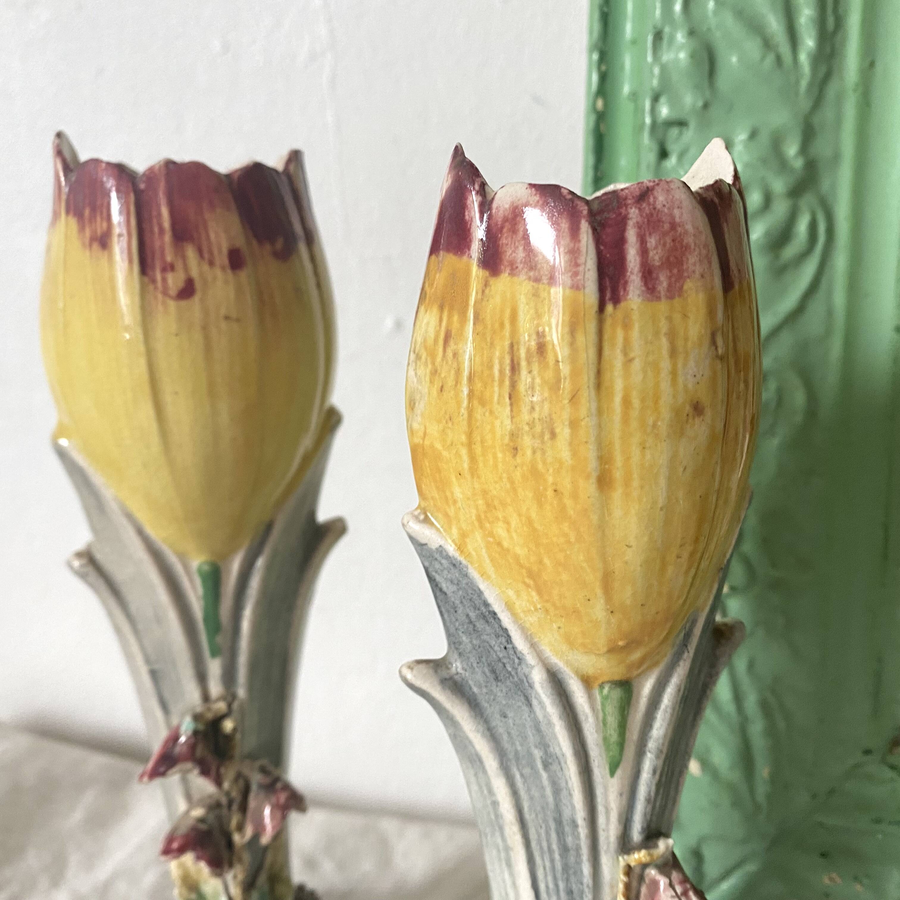 Pair of Art Nouveau tulip vases