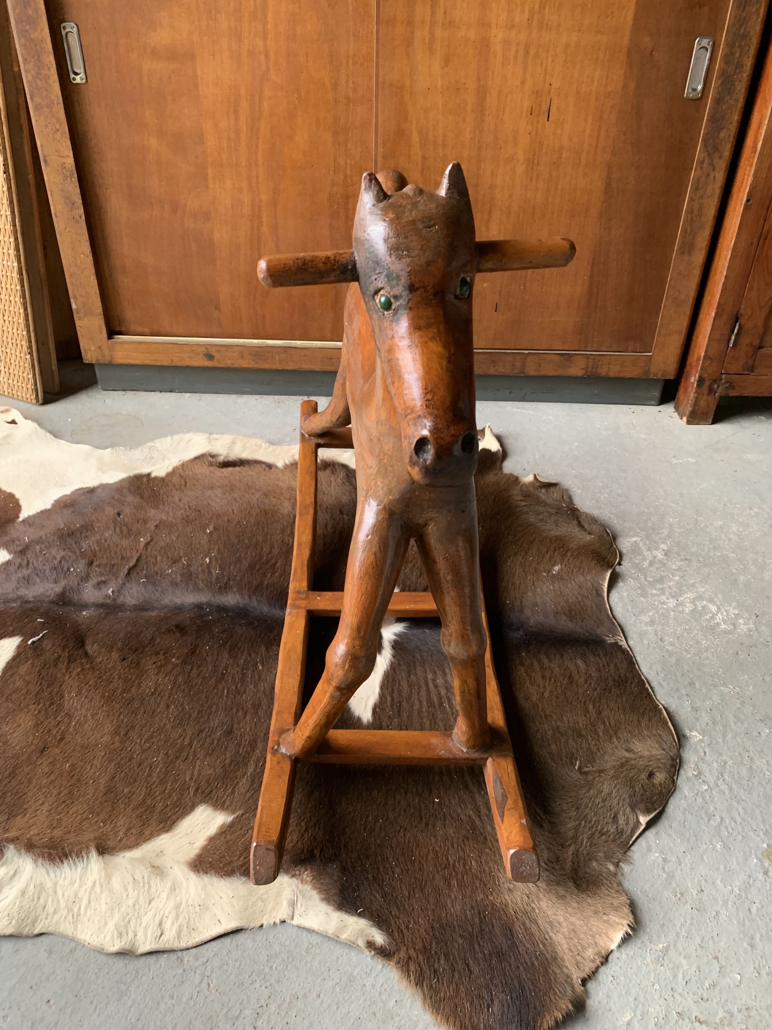 Wooden rocking horse