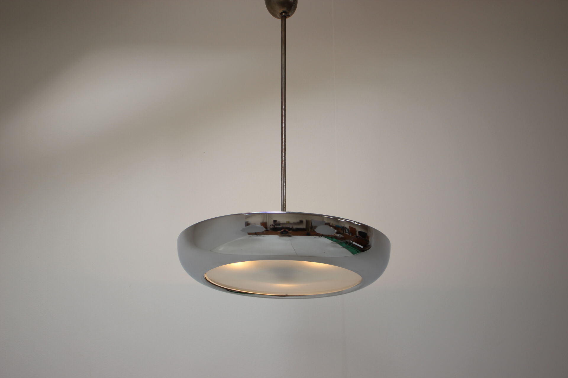 Ufo pendant lamp by josef hurka for napako 1940s