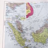 Vintage Map Indonesia Asia Archipelago 38x43cm from 1950