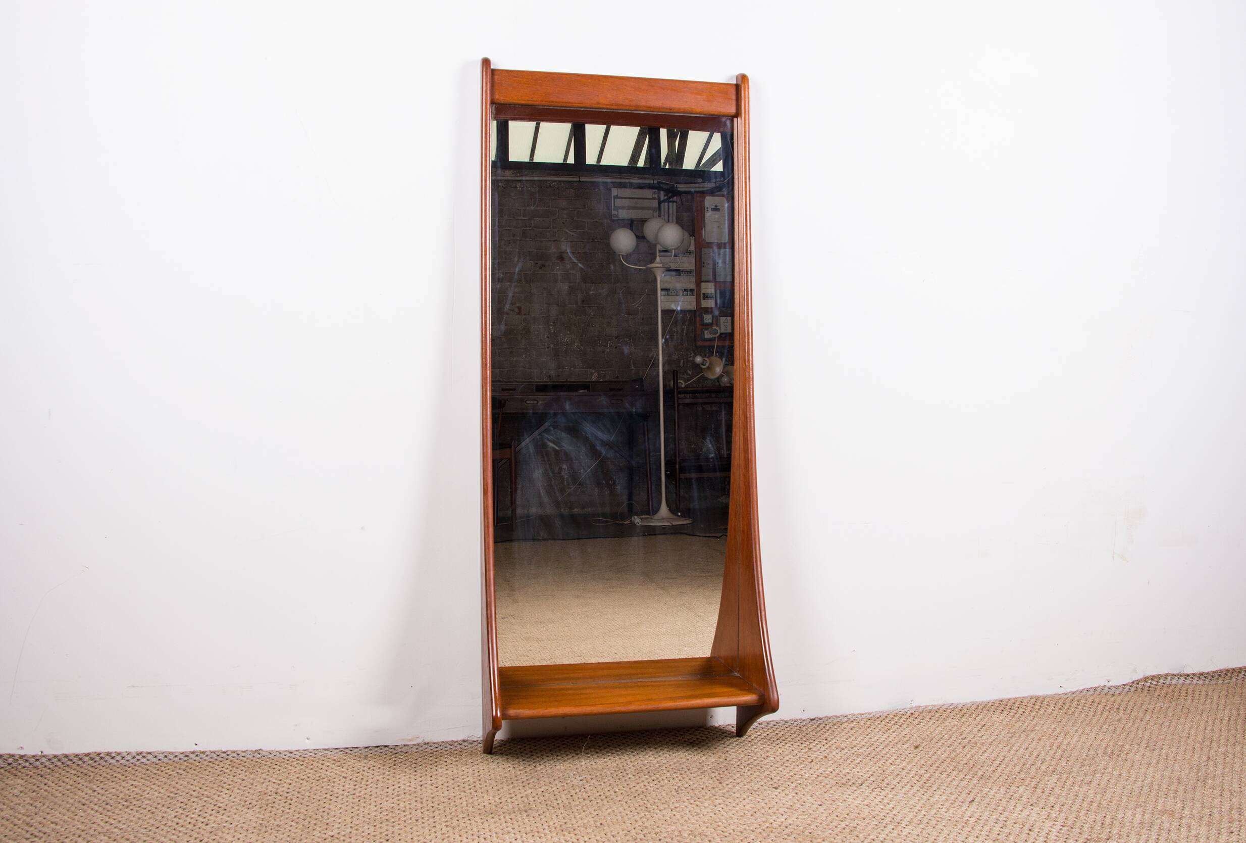 Large Danish Teak wall mirror by Pedersen and Hansen 1960.