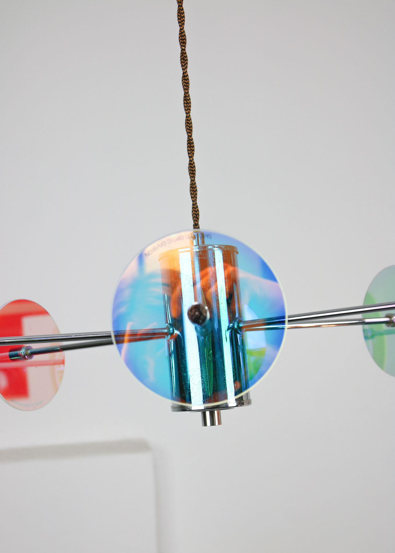 Vintage Italian Chrome Lamp Duo, 70s