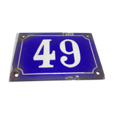 Number 49 street plate enamelled house 15cmx10cm