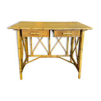 Bureau vintage en rotin