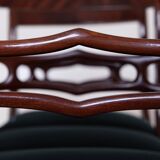 Ensemble de salle à manger Biedermeier, table ronde et quatre chaises, 19e siècle