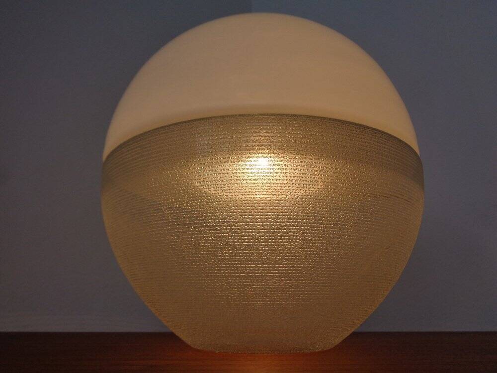 Two-Piece Opal Glass Table Ball Lamp, Italy, 1960s
