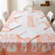 Art Deco table service from the 1930s: large rectangular tablecloth and 6 place settings.