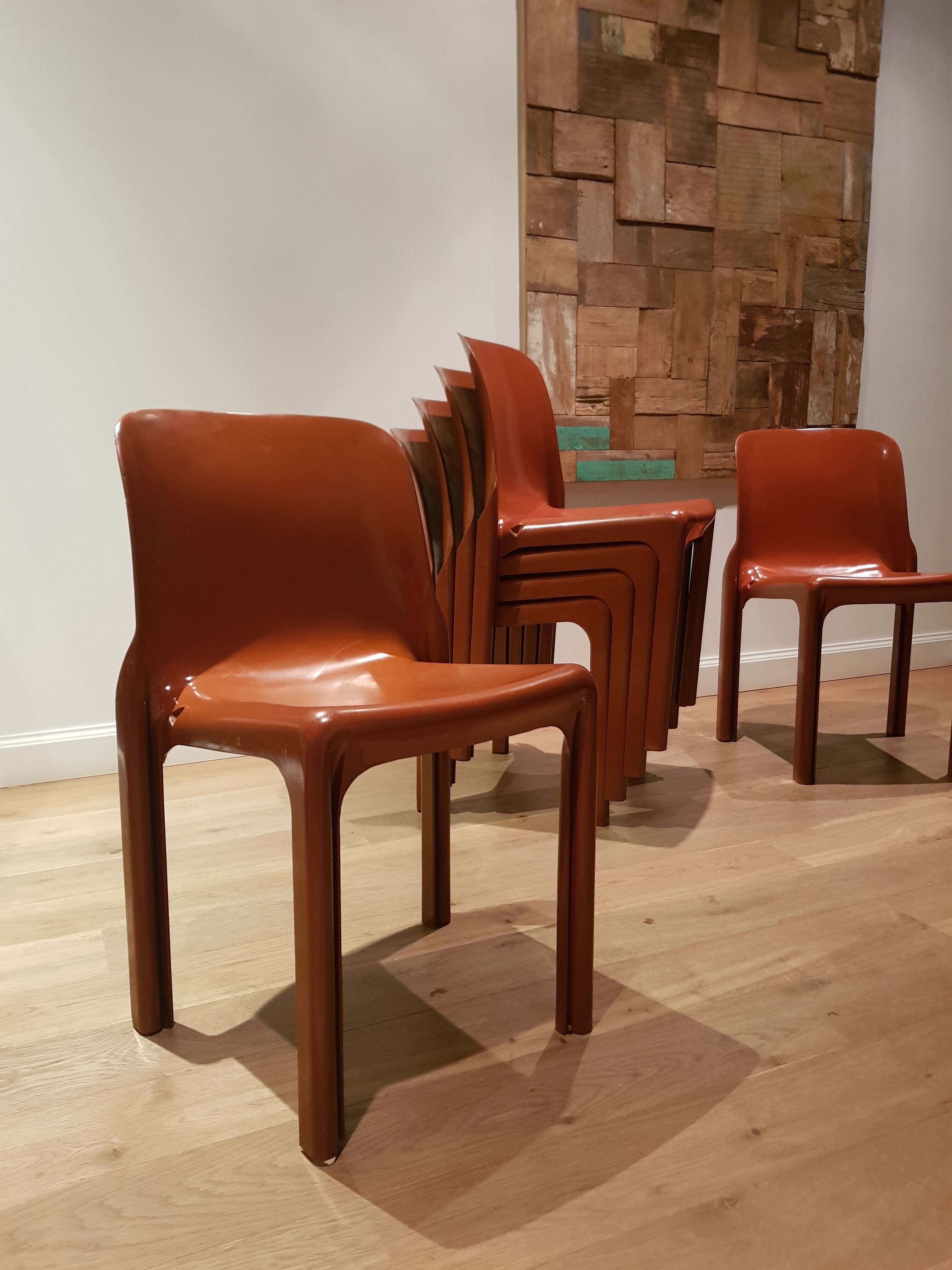 Set of 6 selene Vico magistretti chairs