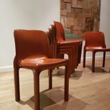 Set of 6 selene Vico magistretti chairs
