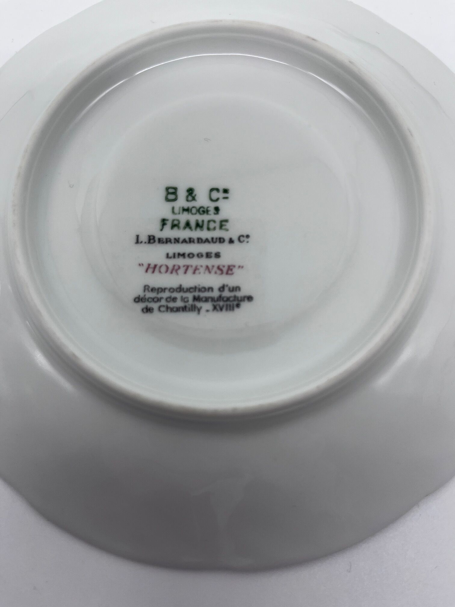 4 cups and under cups, sugar maker Bernardaud Limoges
