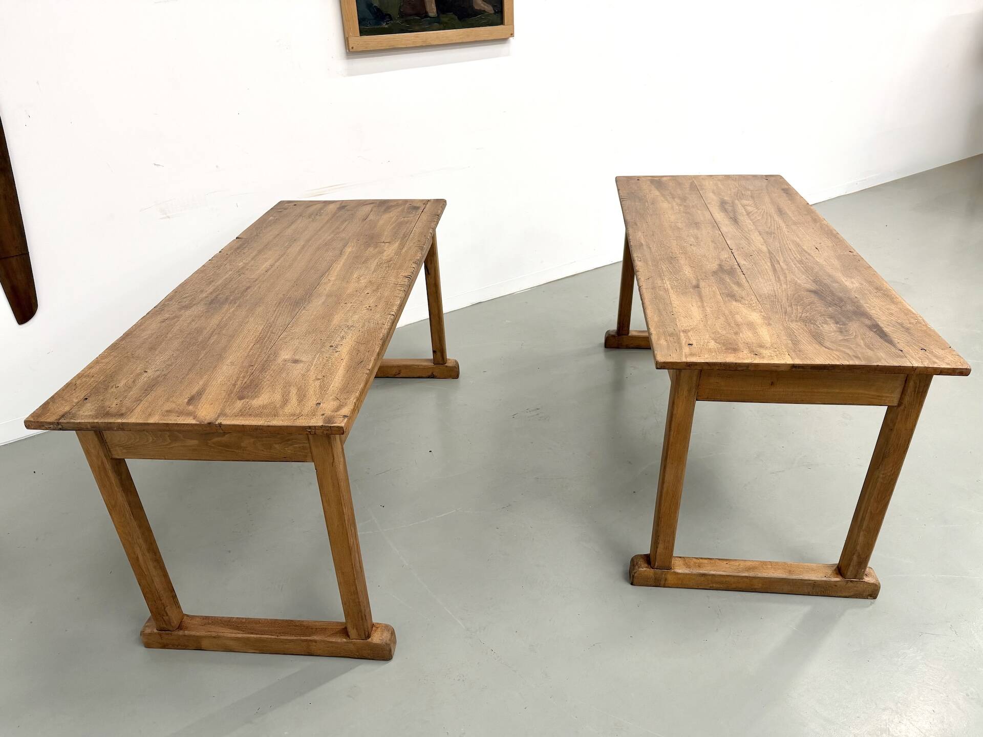 Pair of Vintage Community Tables in Solid Beech