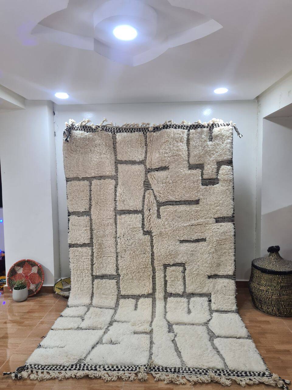 Handmade wool Berber rug 250x150 cm
