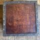Antique Box Jewellery Wood + Leaf Motif Bronze Vintage #D98