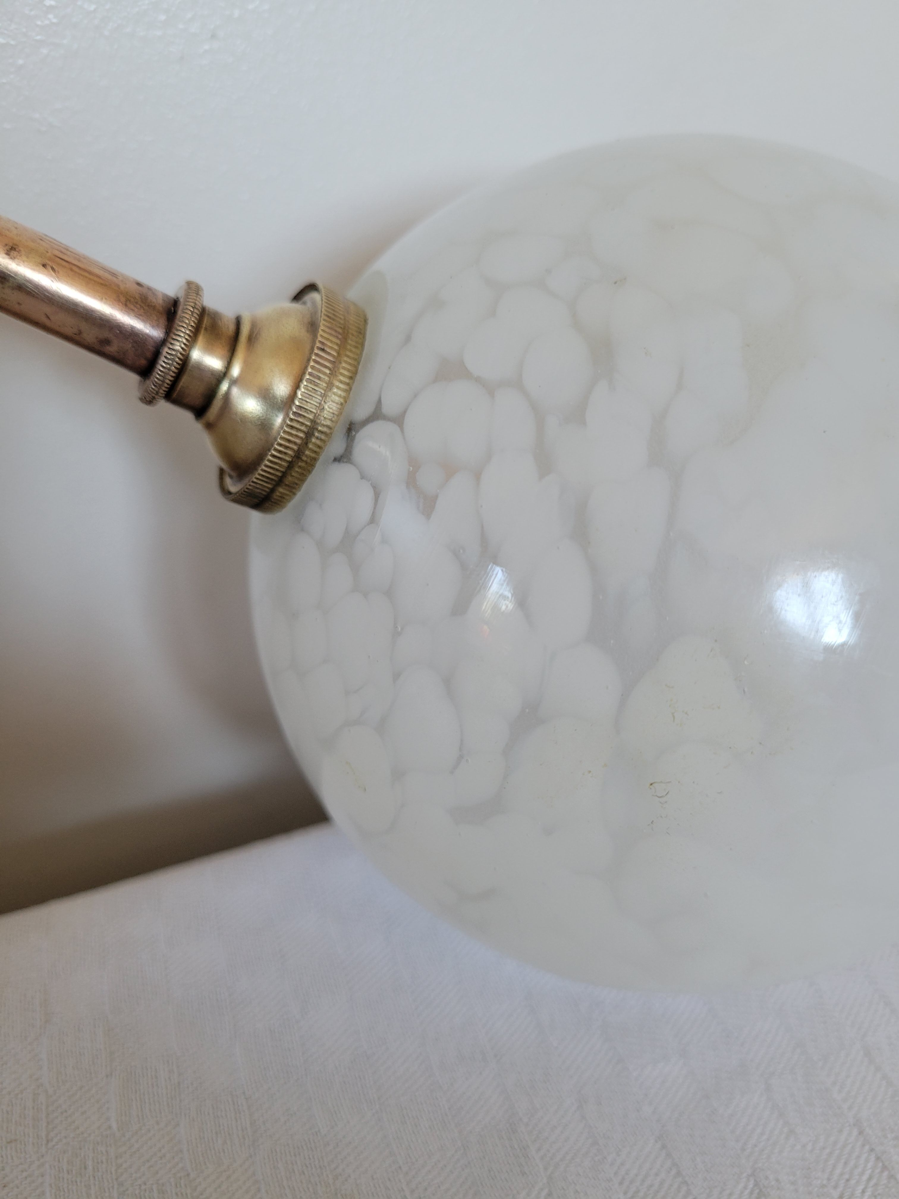 Brass and Clichy glass wall lamp