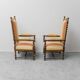 Pair of antique armchairs in wood and fabric with armrests – Classic style