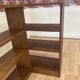Large oak corner bookcase, 1950s design.