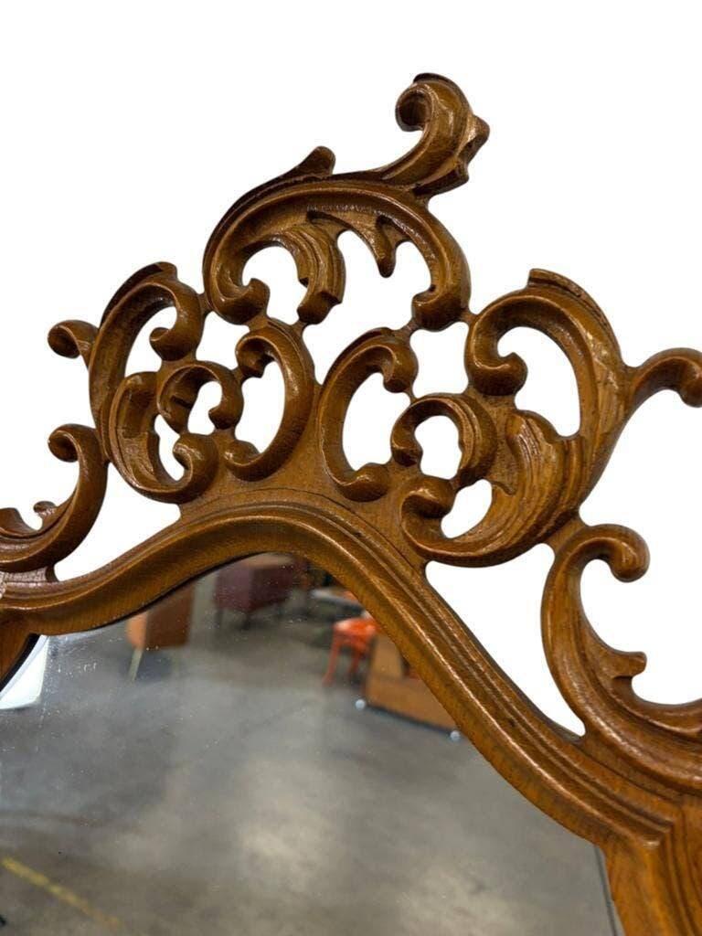 Miroir mural vintage style baroque / rococo avec cadre en bois