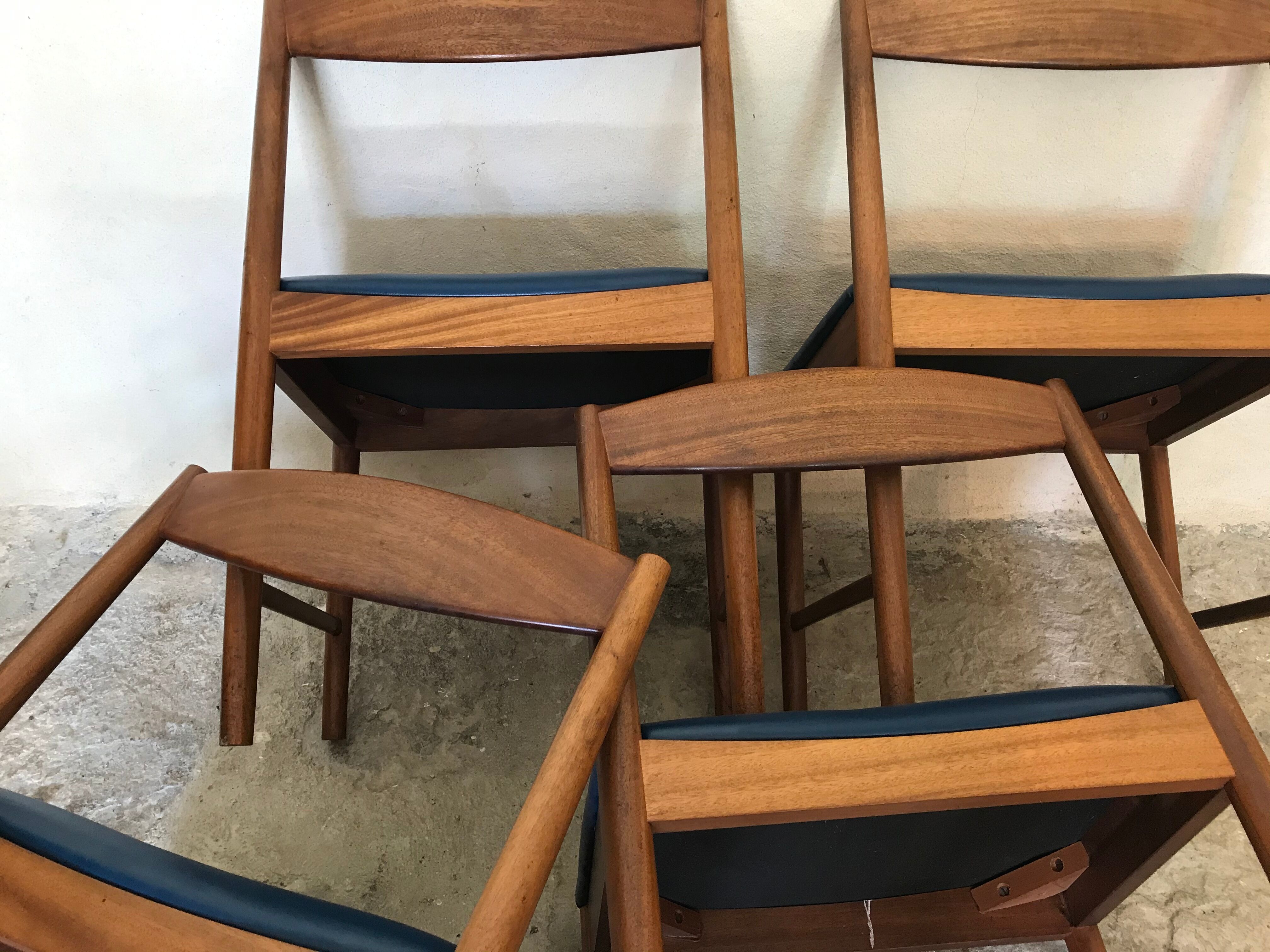 Lot de 4 chaises scandinaves teck 1960’s