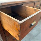 Large antique 1900 shop counter in solid oak