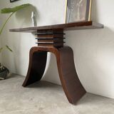Art Deco style console with mahogany marquetry