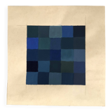 Abstract blue Gouache on paper