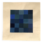 Abstract blue Gouache on paper