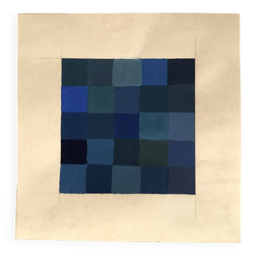 Abstrait bleu Gouache sur papier