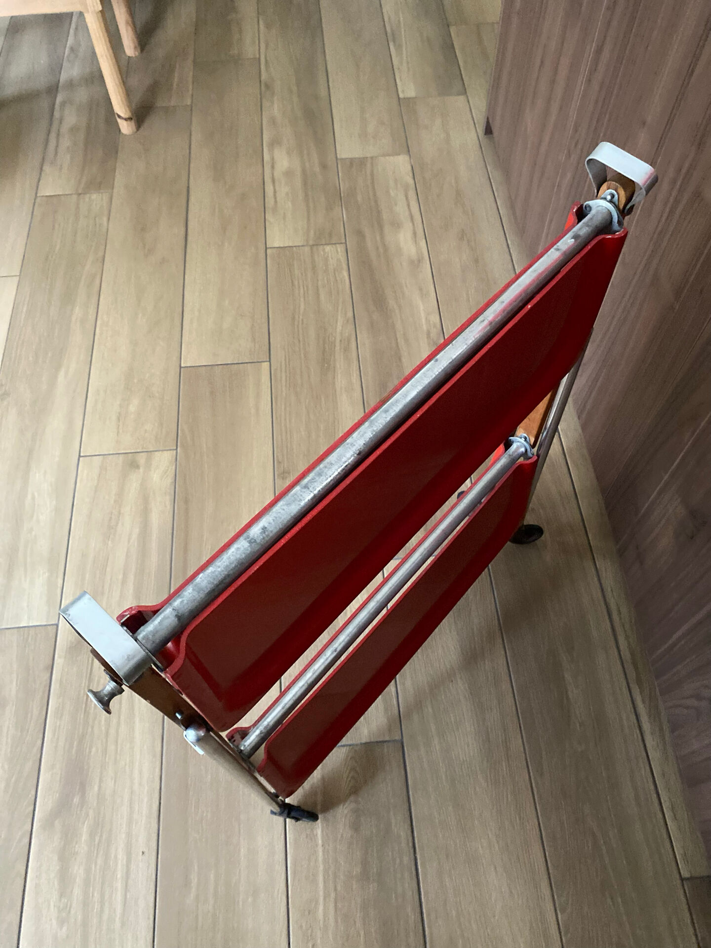 Service trolley rolling table Platex Textable red 70s Space Age