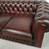 Convertible leather chesterfield sofa