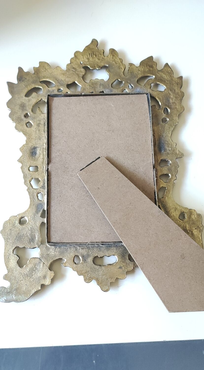Antique/Rocaille/Louis XV Style Table Mirror. In silver-plated bronze