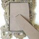 Antique/Rocaille/Louis XV Style Table Mirror. In silver-plated bronze