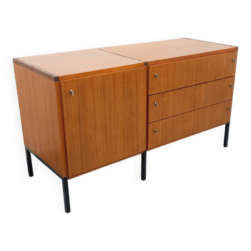 Enfilade moderniste vintage ARP Minvielle par Guariche Mortier Motte teck