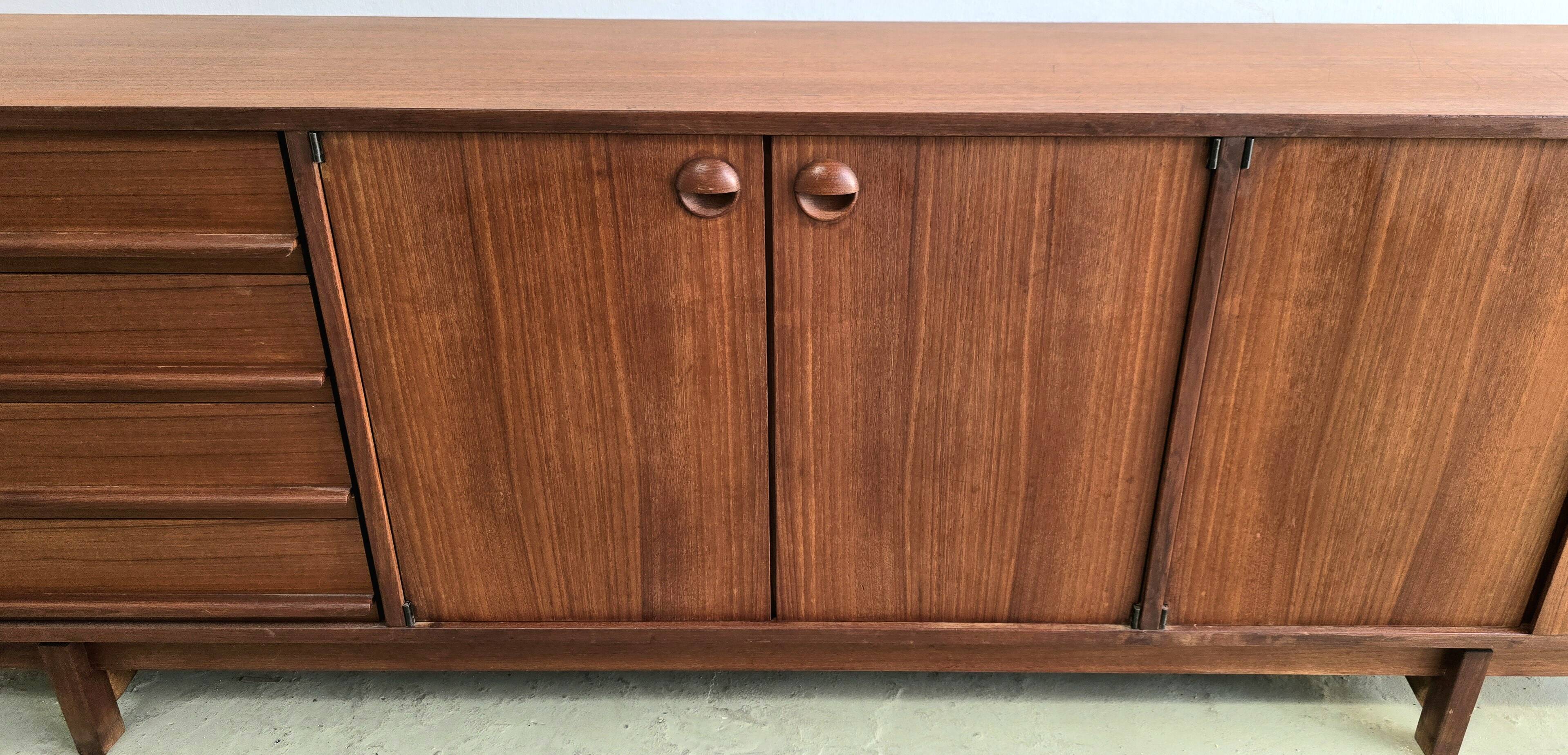 Enfilade en teck vintage Selex De Barovero, Italie, Années 1960