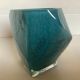 Blue and gold pentagon vase made of glass paste
