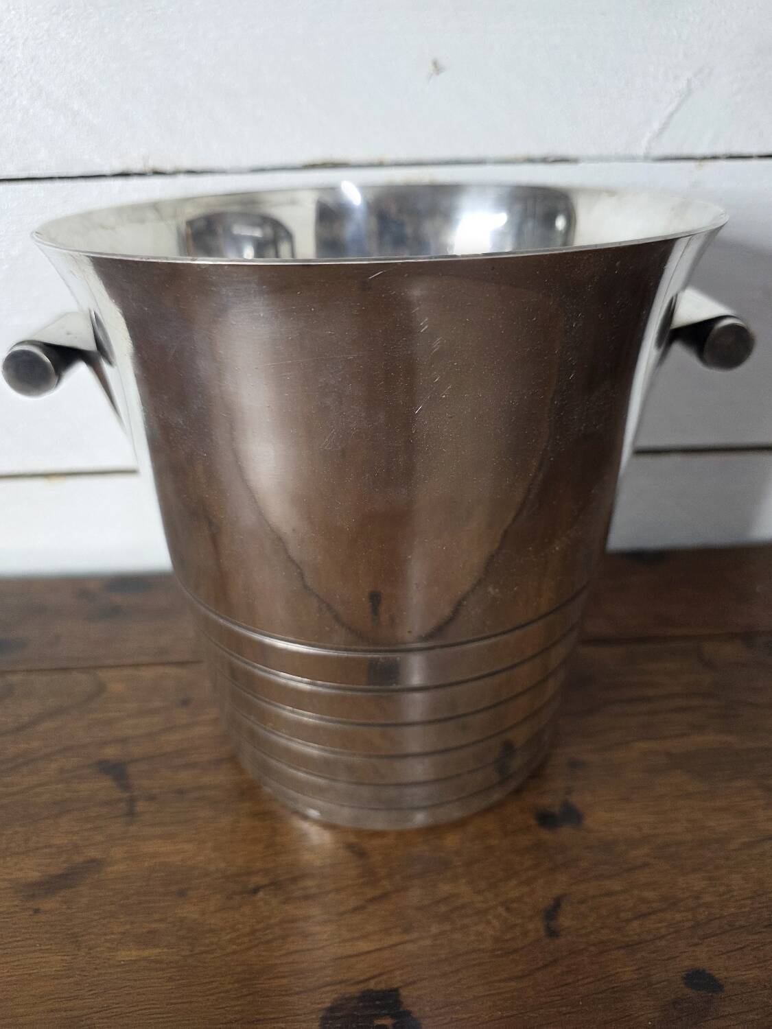 Seau a champagne art déco en métal argenté