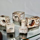 Set of vintage cubist ceramic vases by schaffenacker 1970