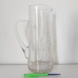 Pichet en verre  craquelé artisanal 24,5 cm