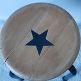 Vintage stool varnished wood